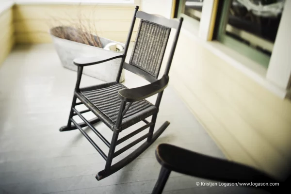 Rocking chair on a front porch in Sonoma, California