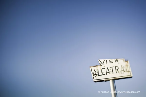 Alcatraz sign in San Francisco, 2006