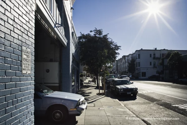 Car coming out of a car park in San Francisco, California